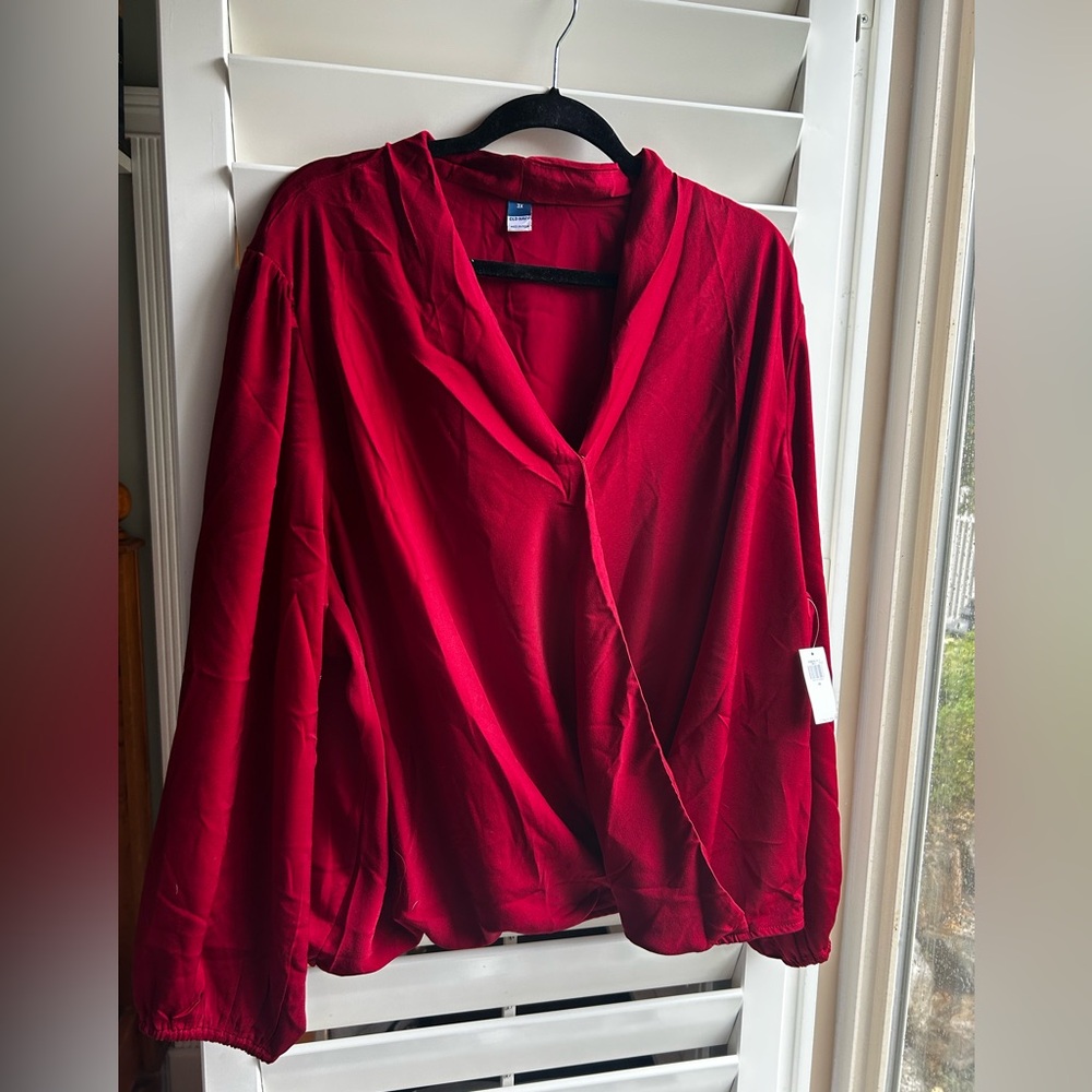 Old Navy NWT Red Wrap Blouse